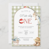 Fishing 1st Birthday Invitation O Fishally One Inv 招待状 (正面)
