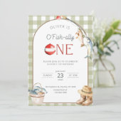 Fishing 1st Birthday Invitation O Fishally One Inv 招待状 (スタンド正面)