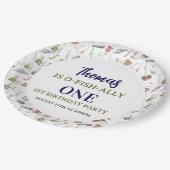 Fishing 1st Birthday | O-Fish-Ally One party ペーパープレート (アングル)