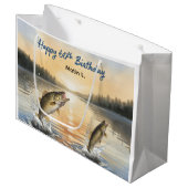 Fishing 60th Birthday  ラージペーパーバッグ (正面アングル)