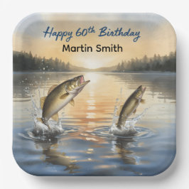 Fishing 60th birthday 60th birthday  ペーパープレート