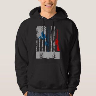 Fishing And Deer Hunting American Flag For Hunter  パーカ