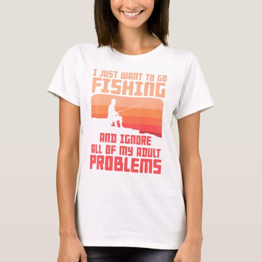 Fishing Apparel For Men Fishing Solves My Problems Tシャツ (正面)