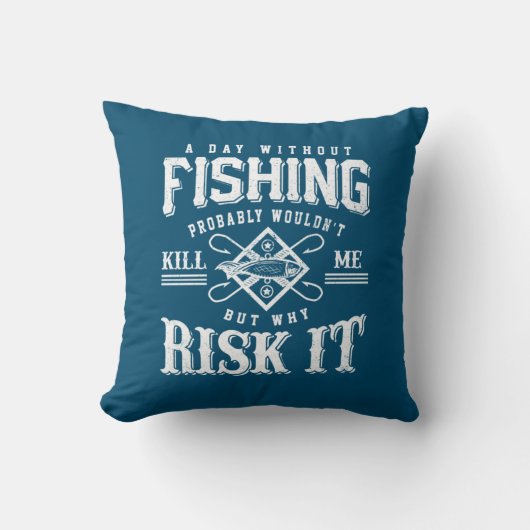 Fishing Art A Day Without Fishing Time クッション (正面)