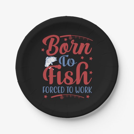 Fishing Art Born To Fish ペーパープレート (正面)