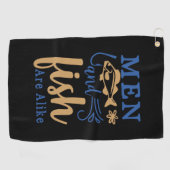 Fishing Art Men And Fish Are A Like ゴルフタオル (横)