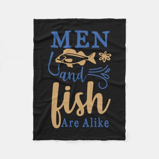 Fishing Art Men And Fish Are A Like フリースブランケット (正面)