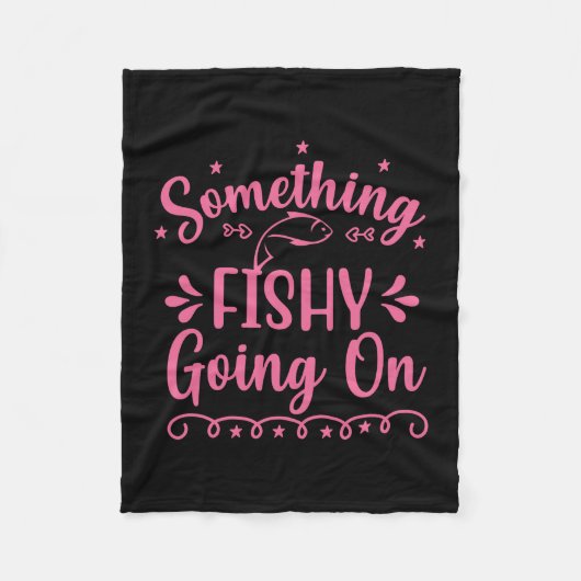 Fishing Art Something Fish Going On フリースブランケット (正面)
