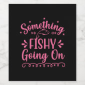 Fishing Art Something Fish Going On ワインラベル (シングルラベル)