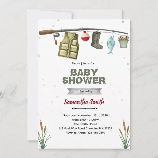 Fishing Baby Shower Invitation 招待状 (正面)