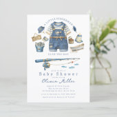 Fishing Baby Shower Invitation Boy Theme 招待状 (スタンド正面)