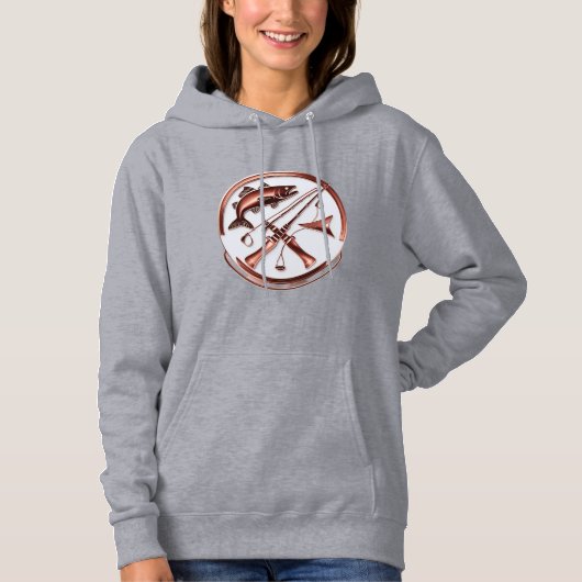 Fishing Badge Design – Women’s Hoodie パーカ (正面)