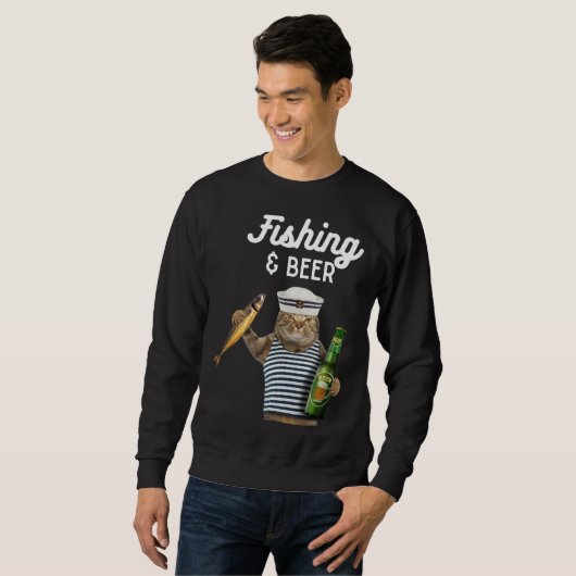 Fishing & Beer  Cat スウェットシャツ (正面フル)