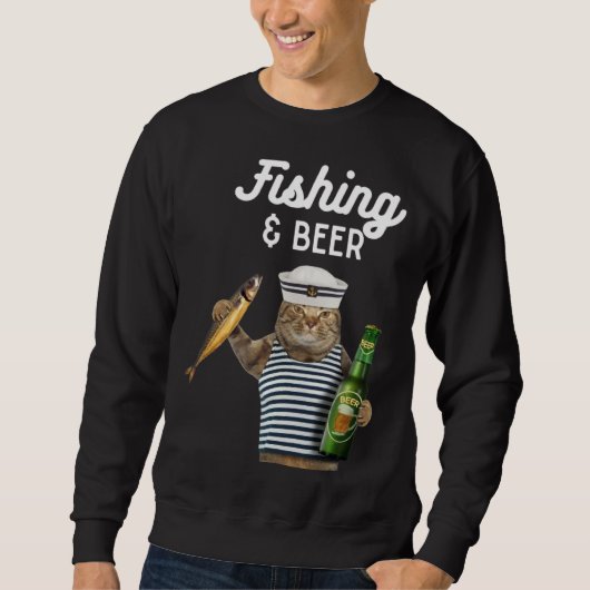 Fishing & Beer  Cat スウェットシャツ (正面)