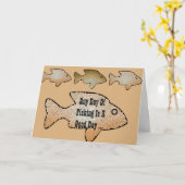 Fishing birthday, 4 fish on front. カード (黄色い花)