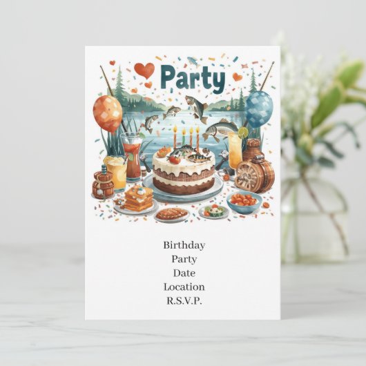Fishing Birthday Party  招待状 (スタンド正面)
