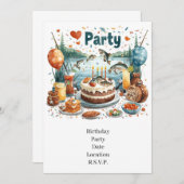 Fishing Birthday Party  招待状 (正面/裏面)