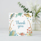 Fishing birthday themed hooked on fun  サンキューカード (スタンド正面)