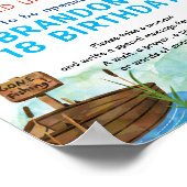 Fishing Birthday Time Capsule, O-fish-ally party  ポスター (角)