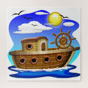 Fishing Boat Cartoon ジグソーパズル