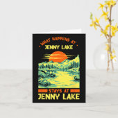 Fishing Boating Camping Lake Vacation Jenny Lake  カード (黄色い花)