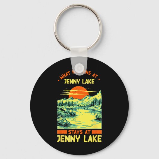 Fishing Boating Camping Lake Vacation Jenny Lake  キーホルダー (正面)