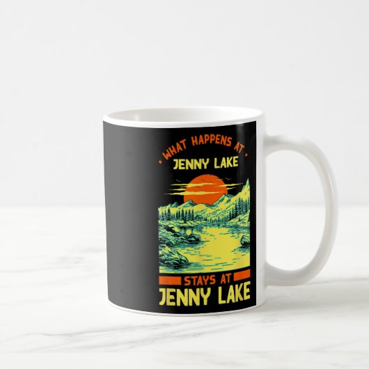 Fishing Boating Camping Lake Vacation Jenny Lake  コーヒーマグカップ (右)