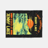 Fishing Boating Camping Lake Vacation Jenny Lake  フリースブランケット (正面(横))