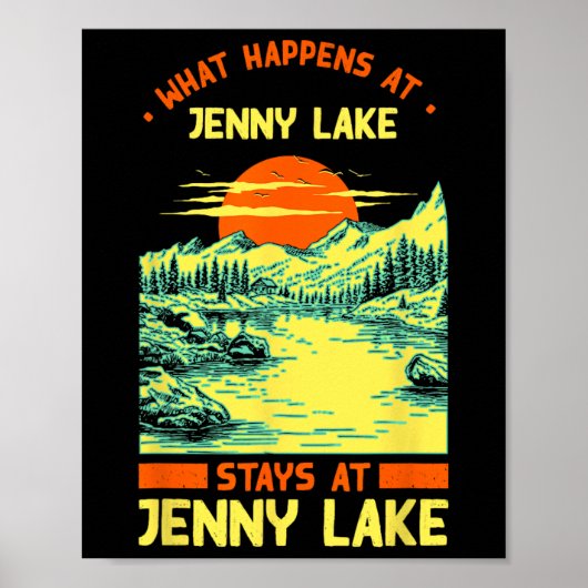 Fishing Boating Camping Lake Vacation Jenny Lake  ポスター (正面)