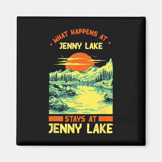 Fishing Boating Camping Lake Vacation Jenny Lake マグネット (正面)
