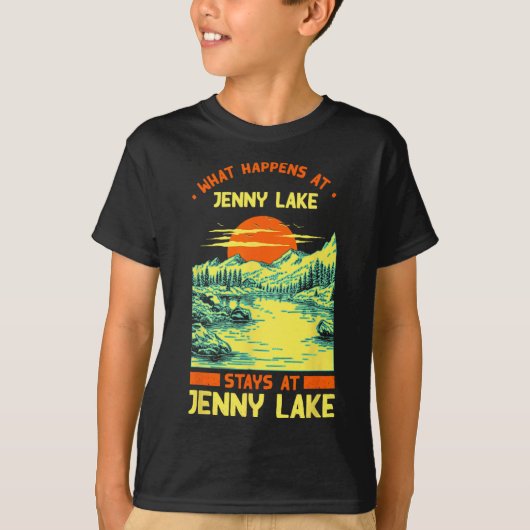 Fishing Boating Camping Lake Vacation Jenny Lake Tシャツ (正面)