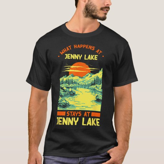 Fishing Boating Camping Lake Vacation Jenny Lake  Tシャツ (正面)