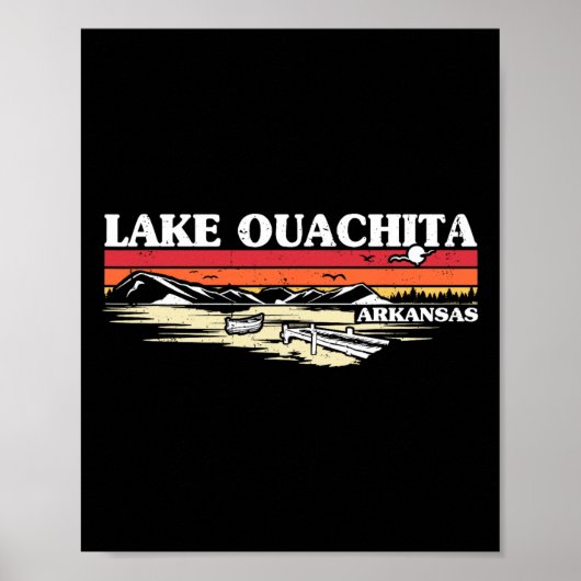 Fishing Boating Camping Lake Vacation Lake Ouachit ポスター (正面)