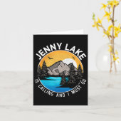 Fishing Boating Camping - Lakeview Jenny Lake  カード (黄色い花)