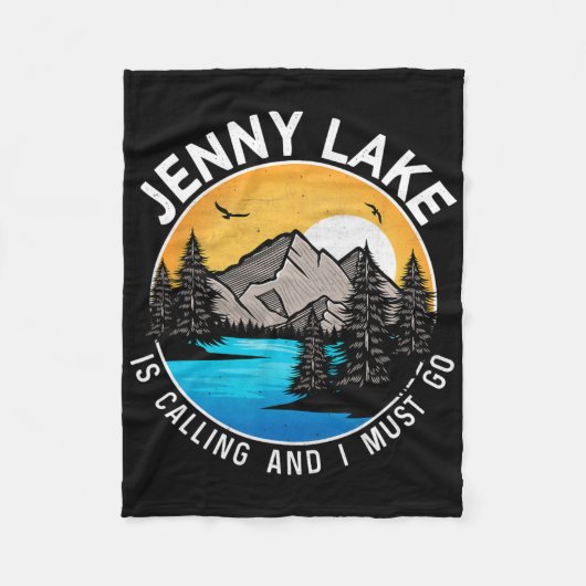Fishing Boating Camping - Lakeview Jenny Lake  フリースブランケット (正面)