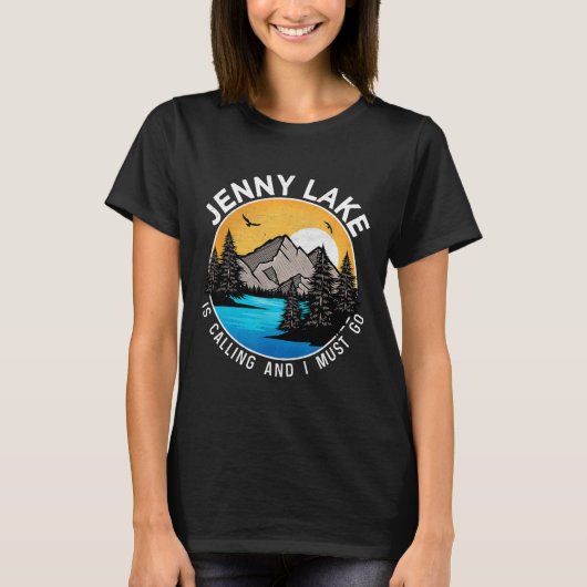 Fishing Boating Camping - Lakeview Jenny Lake  Tシャツ (正面)