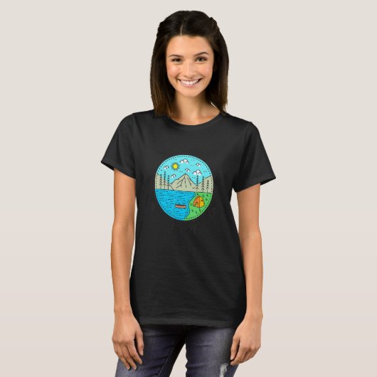 Fishing Boating Camping  My Happy Place Lake Lure Tシャツ (正面フル)