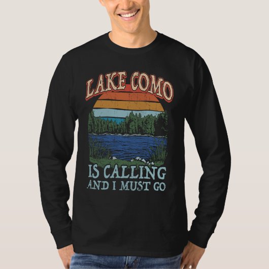 Fishing Boating Camping Retro Lake Vacation Lake C Tシャツ (正面)