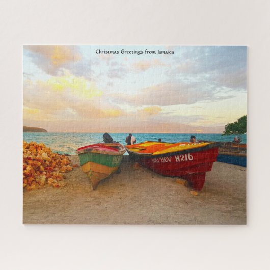 Fishing boats on a Jamaica beach. Jigsaw Puzzle ジグソーパズル (横)