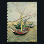 Fishing Boats on the Beach by Vincent van Gogh ノートブック<br><div class="desc">Fishing Boats on the Beach at Saintes-Maries (1888) by Vincent van Gogh is a vintage post impressionism fine art nature painting. A seascape featuring sailboats on the beach and in the ocean. A maritime scene with sailing ships. About the artist: Vincent Willem van Gogh (1853-1890) was a post impressionist painter...</div>