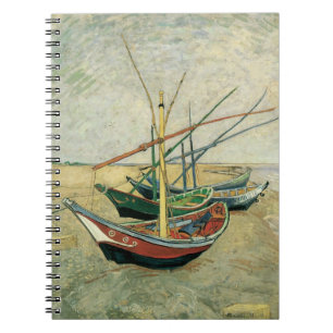 Fishing Boats on the Beach by Vincent van Gogh ノートブック