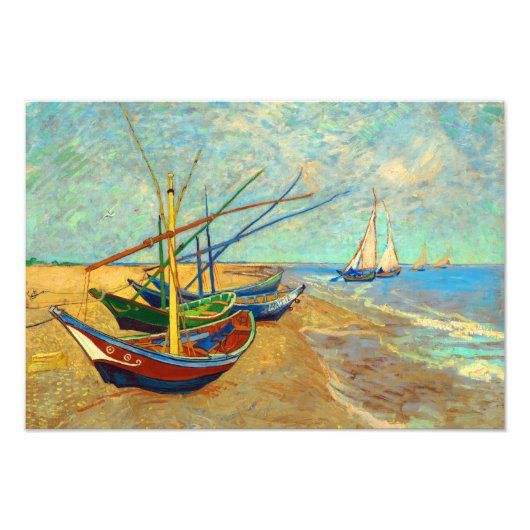 Fishing Boats on the Beach by Vincent van Gogh フォトプリント (正面)