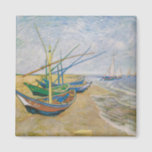 Fishing Boats | Vincent Van Gogh マグネット<br><div class="desc">Fishing Boats on the Beach at Saintes-Maries (1888) by Dutch post-impressionist artist Vincent Van Gogh. Original artwork is an oil on canvas seascape painting depicting several fishing boats on the ocean shore.

Use the design tools to add custom text or personalize the image.</div>