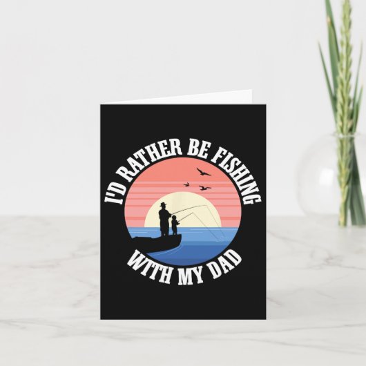 Fishing Buddies Dad Father Daughter Fisherman Daug カード (正面)