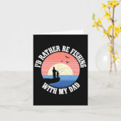 Fishing Buddies Dad Father Daughter Fisherman Daug カード (黄色い花)