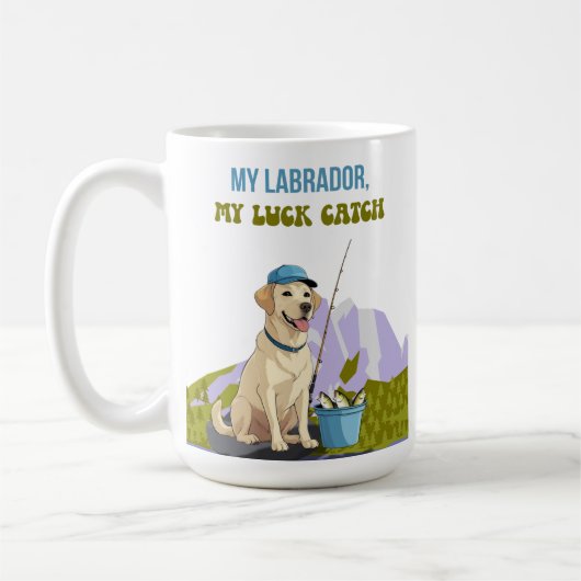 Fishing Buddy – Labrador Retriever Edition コーヒーマグカップ (左)