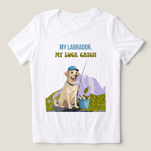 Fishing Buddy – Labrador Retriever Edition トライブレンドＴシャツ (デザイン正面)