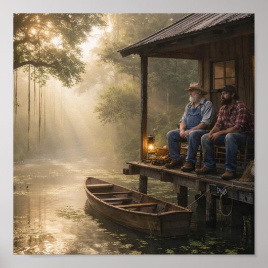 Fishing Cabin in The Louisiana Bayou ポスター (正面)