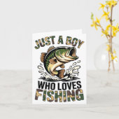 Fishing Camo B Fish Youth Just A Boy Who Loves Fis カード (黄色い花)