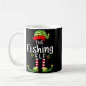Fishing Christmas Elf Matching Pajama X-mas Party  コーヒーマグカップ (左)